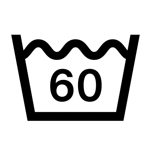 洗濯マーク_たらいに60の数字が記載されている