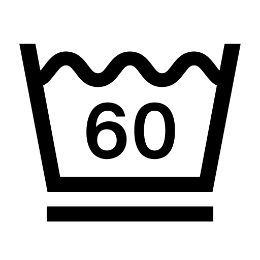 洗濯マーク_たらいの下に下線があり、60の数字が記載されている