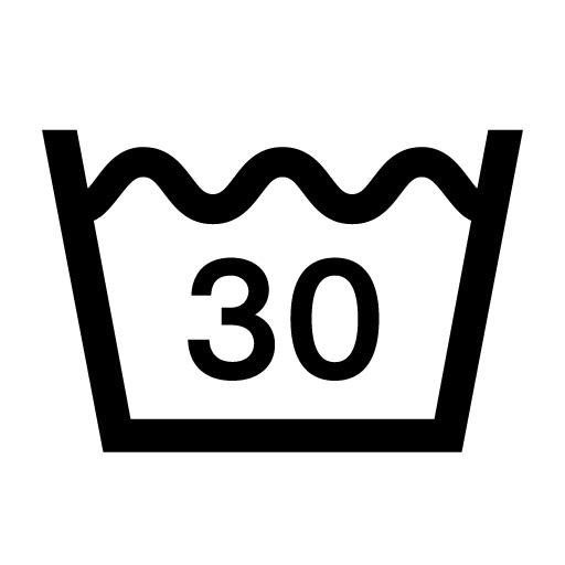 洗濯マーク_たらいに30の数字が記載されている