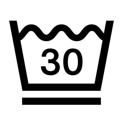 洗濯マーク_たらいの下に下線があり、30の数字が記載されている