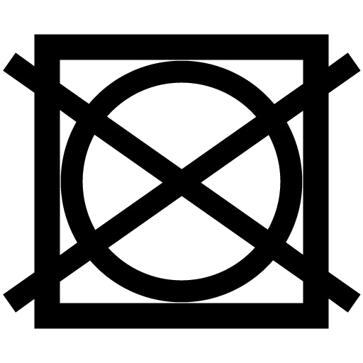 洗濯マーク_正方形のなかに丸があり、そのうえにバツが記載されている