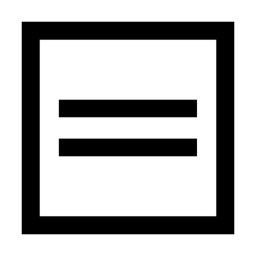 洗濯マーク_正方形の枠のなかに、横棒が二本記載されている