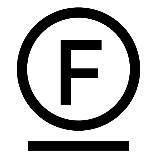 洗濯マーク_丸のなかにアルファベットのFが記載され、下に下線がある