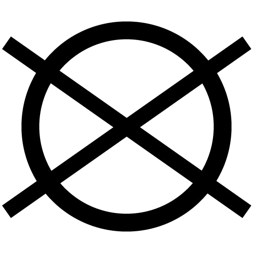 洗濯マーク_丸に重ねてバツが記載されている