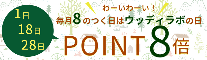 毎月８のつく日はポイント８倍